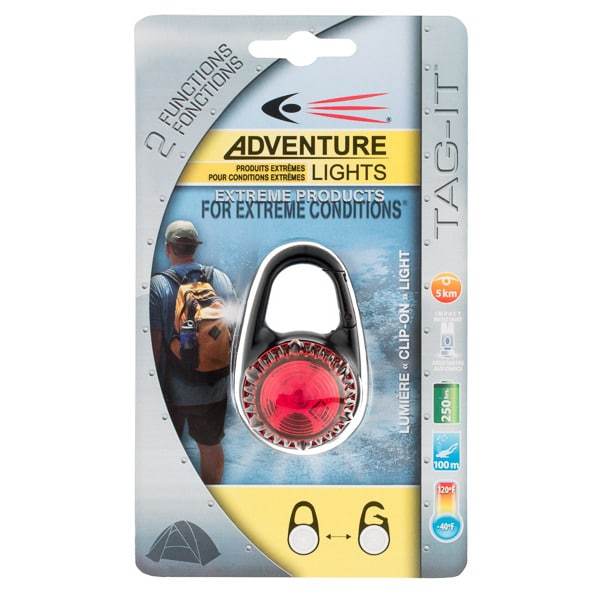 Guardian Tag-It LED Clip-On Safety Light – Rugged Waterproof Carabiner, 5km Omnidirectional Visibility, Steady/Flashing Modes for Pets, Packs, and Outdoor Safety