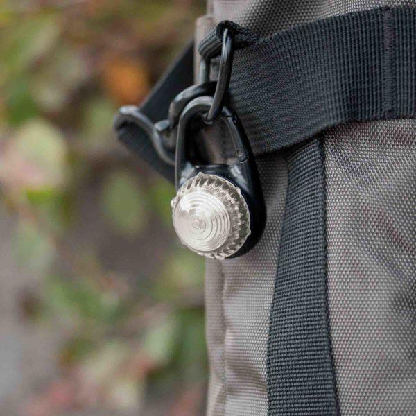 Guardian Tag-It LED Clip-On Safety Light – Rugged Waterproof Carabiner, 5km Omnidirectional Visibility, Steady/Flashing Modes for Pets, Packs, and Outdoor Safety